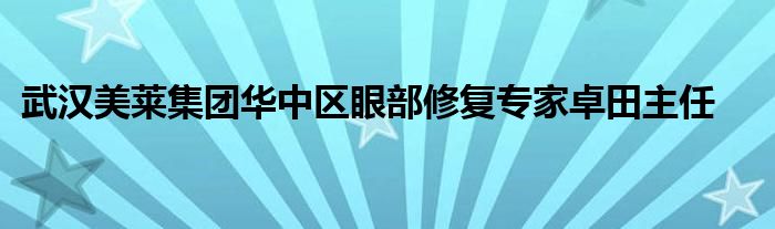 武汉美莱集团华中区眼部修复专家卓田主任